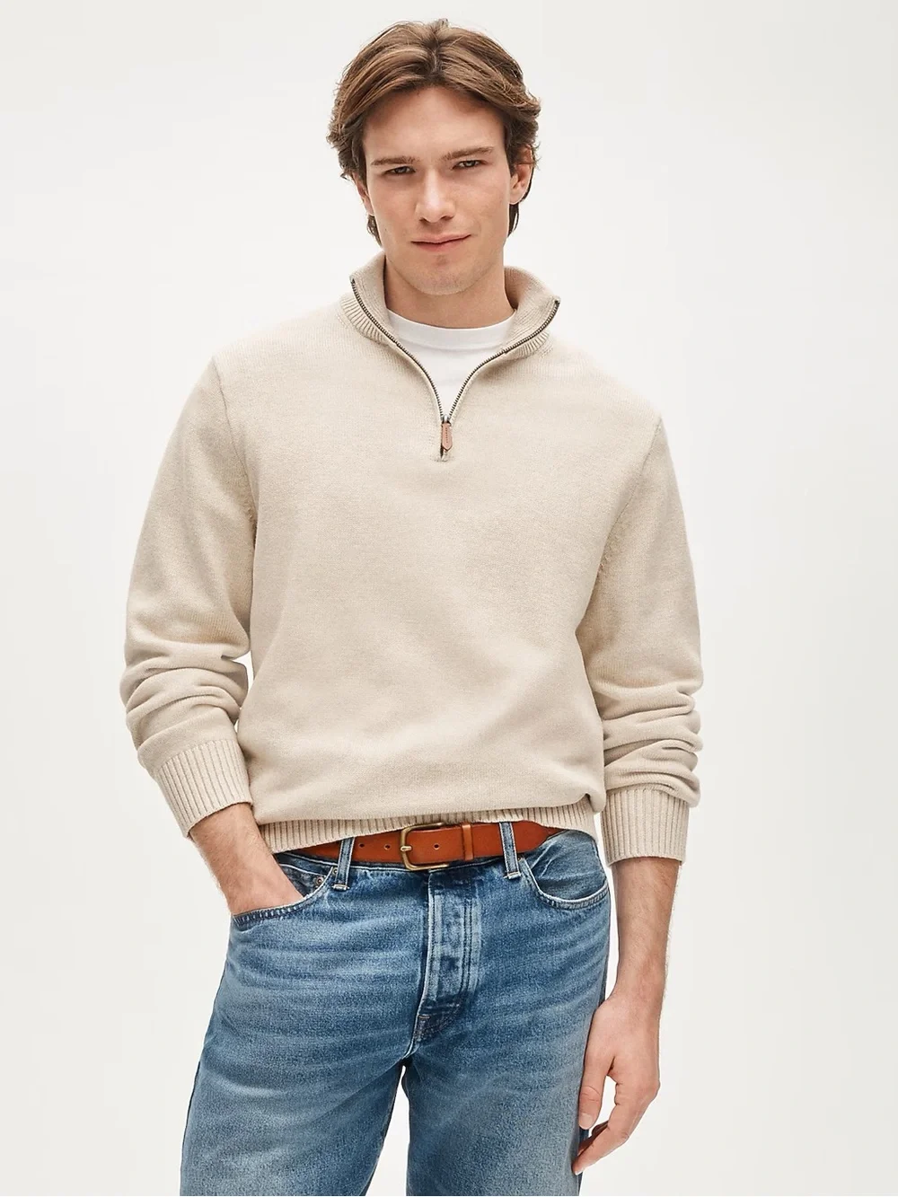 J. Crew Heritage Cotton Quarter-Zip Sweater